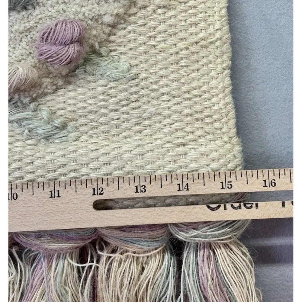 Vintage India Wall Hanging Woven Jute Textured Wreath Tapestry 23